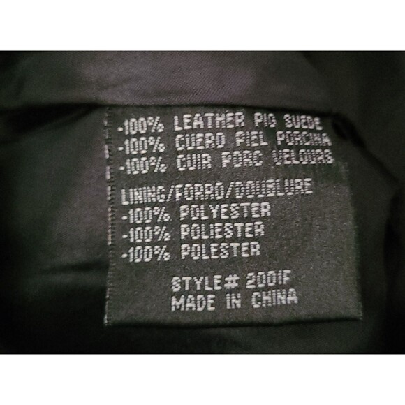 Vintage Western Rodeo Fringe Black Blue Leather Embroidered Skirt Size 10 - Picture 9 of 10